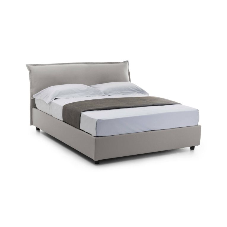 Letto matrimoniale contenitore grigio 175x215cm salvaspazio - Aishia