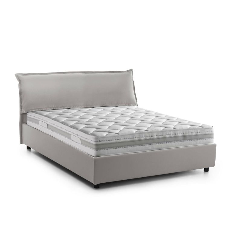 Letto matrimoniale contenitore grigio 175x215cm salvaspazio - Aishia