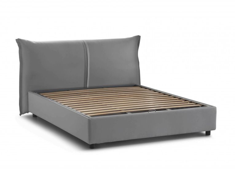 Letto matrimoniale contenitore grigio 175x215cm stabile - Aldus