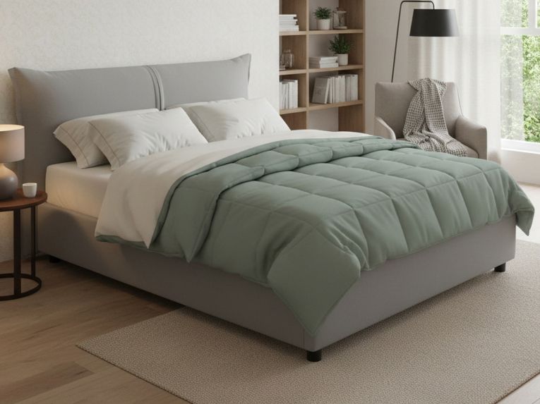 Letto matrimoniale contenitore grigio 175x215cm stabile - Aldus