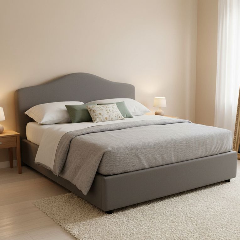 Letto matrimoniale contenitore grigio 175x215cm - Verdite