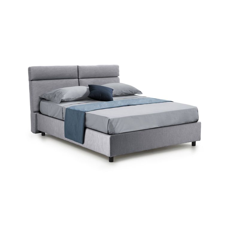 Letto matrimoniale contenitore grigio 177x216cm struttura in metallo - Alcatron