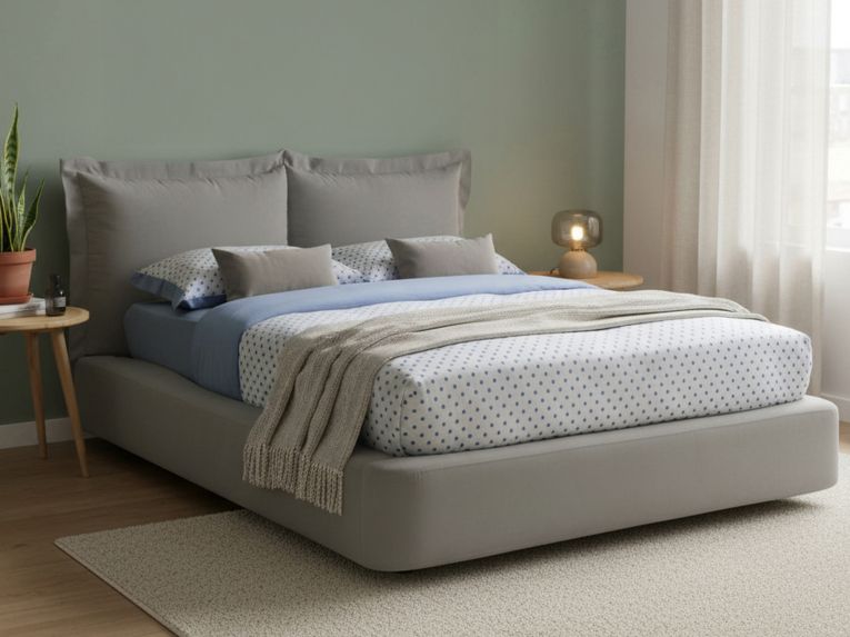 Letto matrimoniale contenitore grigio 180x220cm classico - Adi
