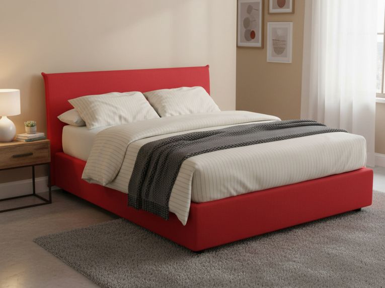 Letto matrimoniale contenitore rosso 175x205cm con materasso - Anassimene