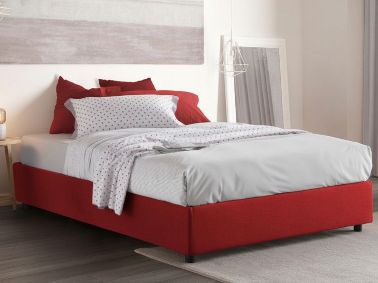 Letto matrimoniale contenitore rosso 175x215cm - Alaska