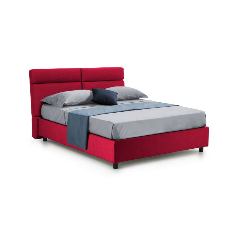 Letto matrimoniale contenitore rosso 177x226cm struttura in metallo - Ator