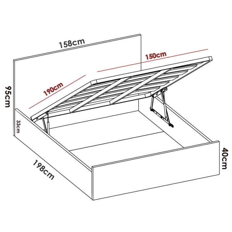 Letto matrimoniale contenitore rovere 158x197cm - Barolo