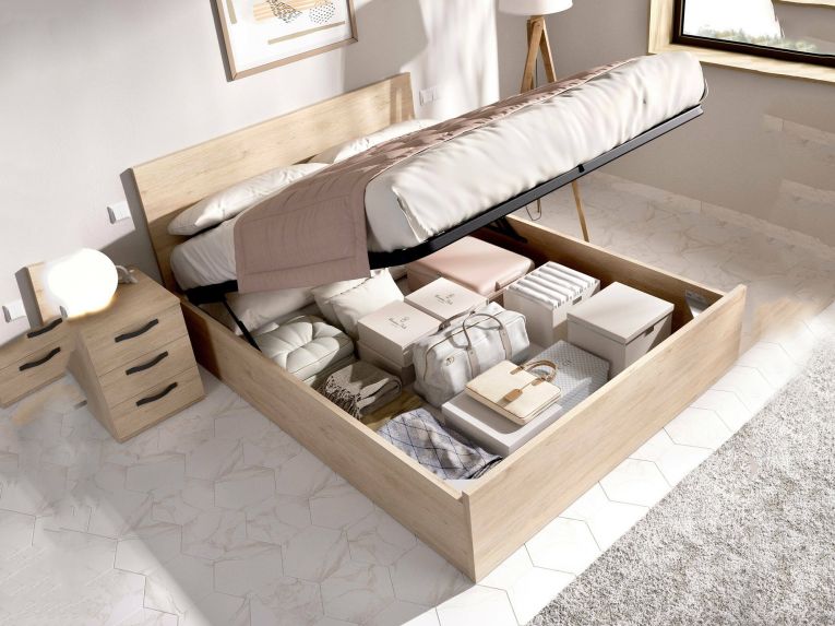 Letto matrimoniale contenitore rovere 158x197cm - Barolo