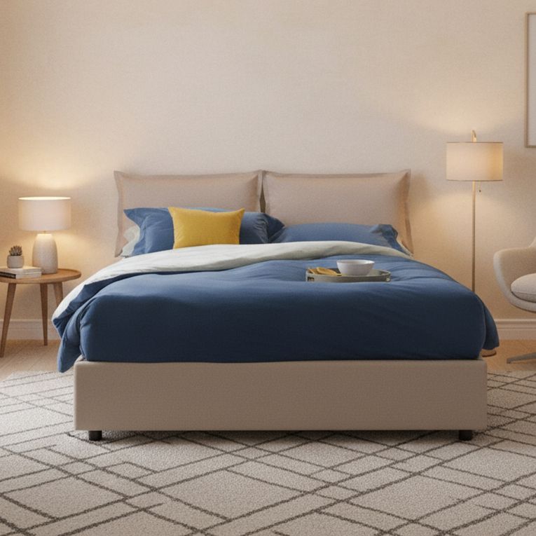 Letto matrimoniale contenitore tortora 175x205cm chic - Viburno