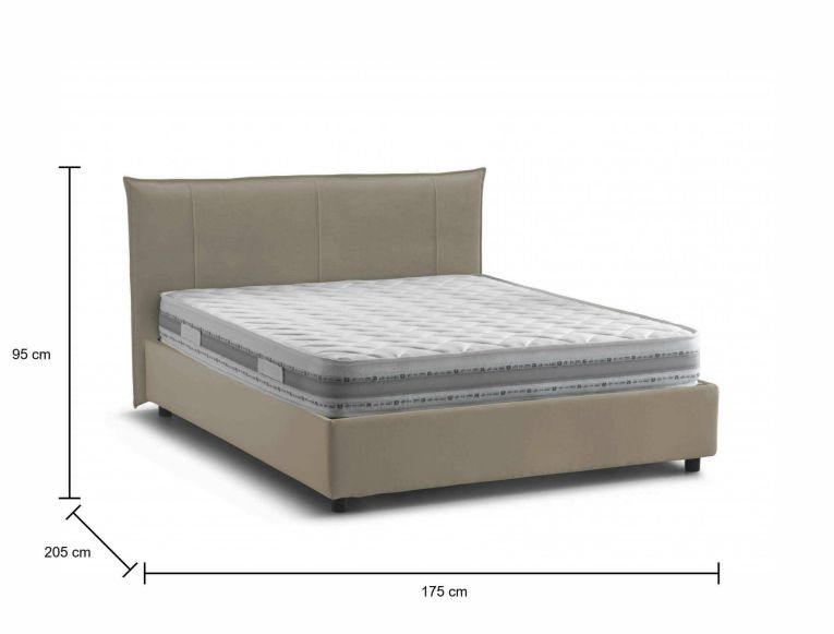 Letto matrimoniale contenitore tortora 175x205cm comodo - Almond