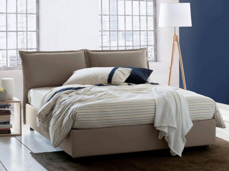 Letto matrimoniale contenitore tortora 175x205cm con materasso - Amelinda