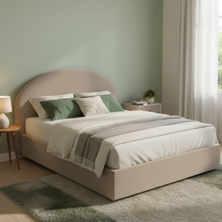 Letto matrimoniale contenitore tortora 175x205cm design - Alastorn