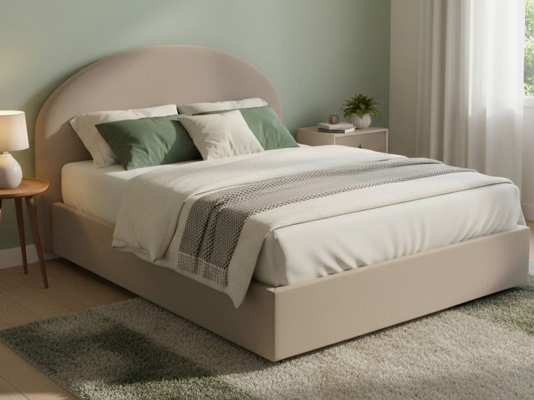 Letto matrimoniale contenitore tortora 175x205cm design - Alastorn