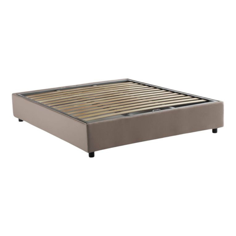 Letto matrimoniale contenitore tortora 175x205cm minimal - Apel