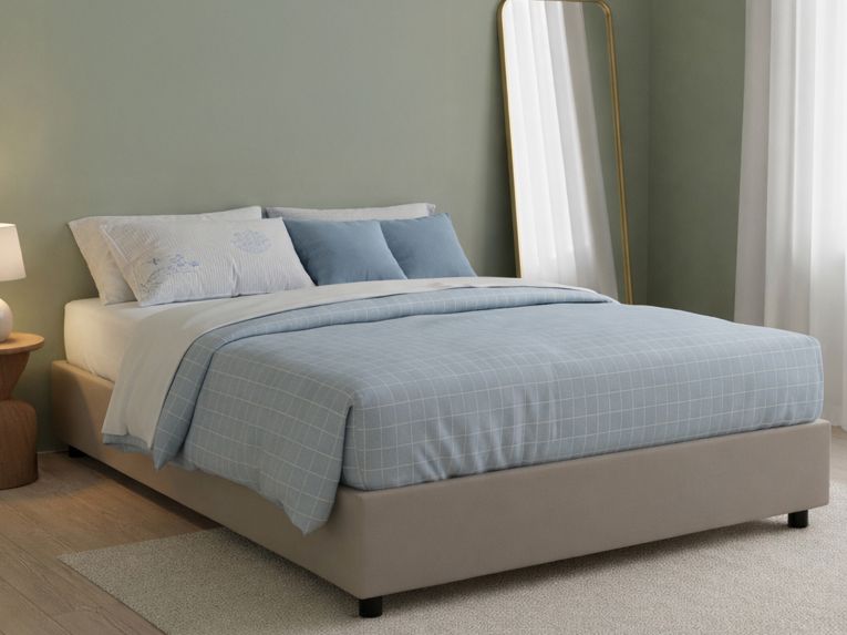 Letto matrimoniale contenitore tortora 175x205cm minimal - Apel