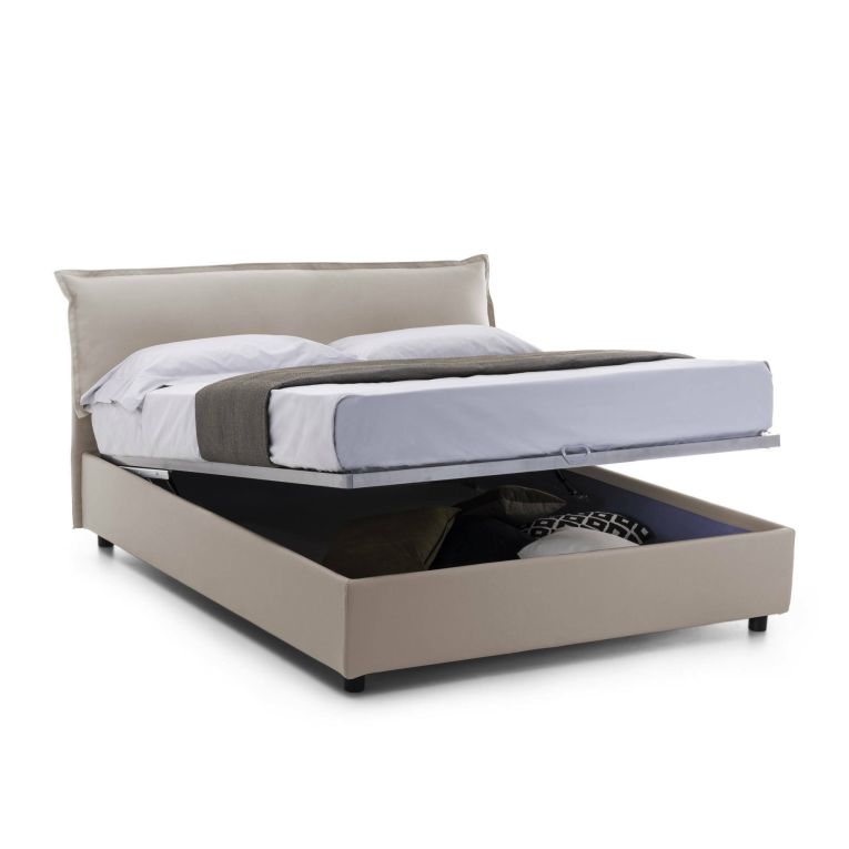 Letto matrimoniale contenitore tortora 175x205cm moderno - Andyymion