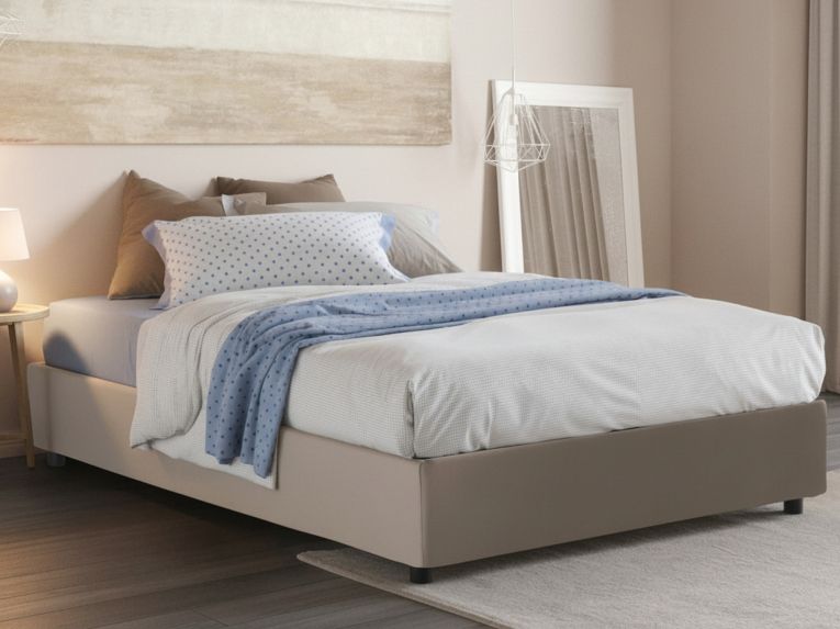 Letto matrimoniale contenitore tortora 175x205cm senza testiera - Archer