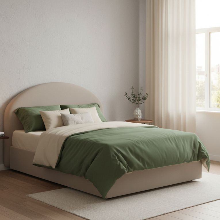 Letto matrimoniale contenitore tortora 175x205cm sfoderabile - Adelfia