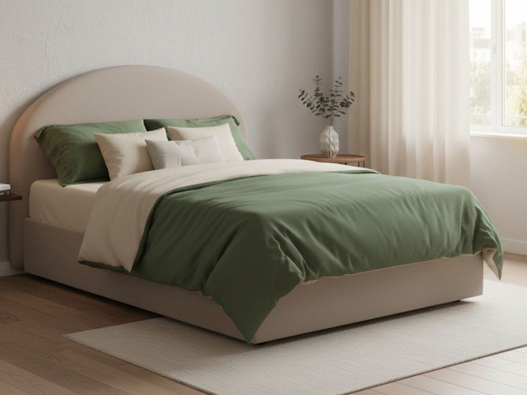 Letto matrimoniale contenitore tortora 175x205cm sfoderabile - Adelfia