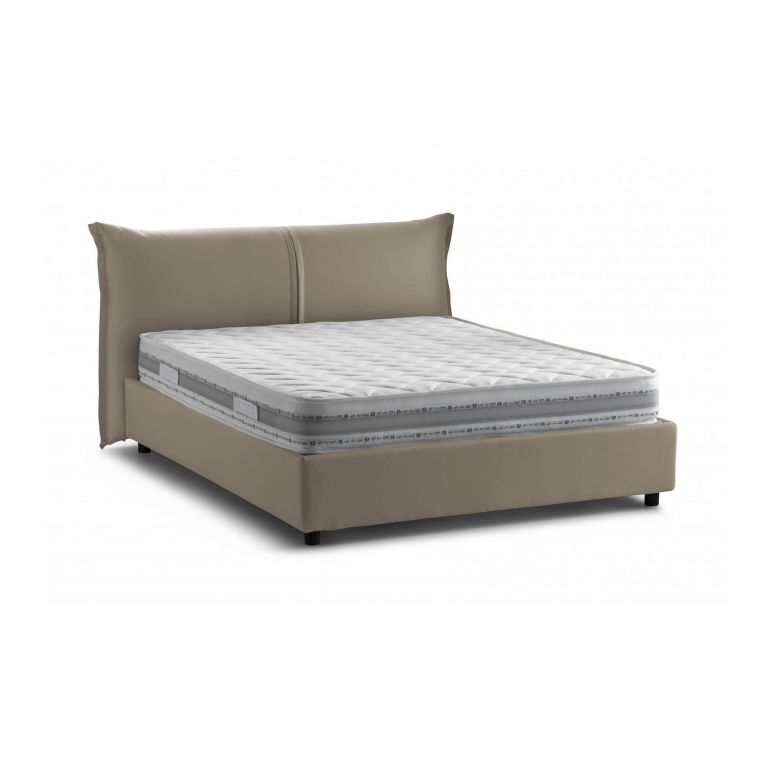 Letto matrimoniale contenitore tortora 175x215cm accogliente - Aldus