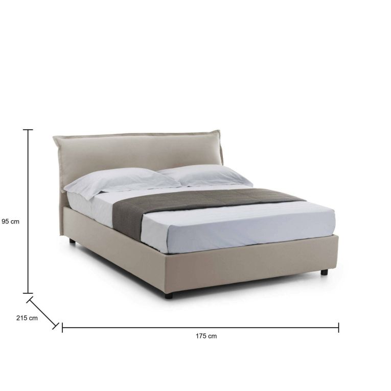 Letto matrimoniale contenitore tortora 175x215cm comodo - Aishia