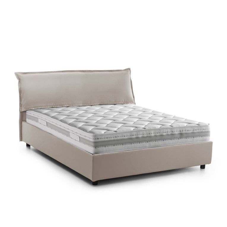Letto matrimoniale contenitore tortora 175x215cm comodo - Aishia