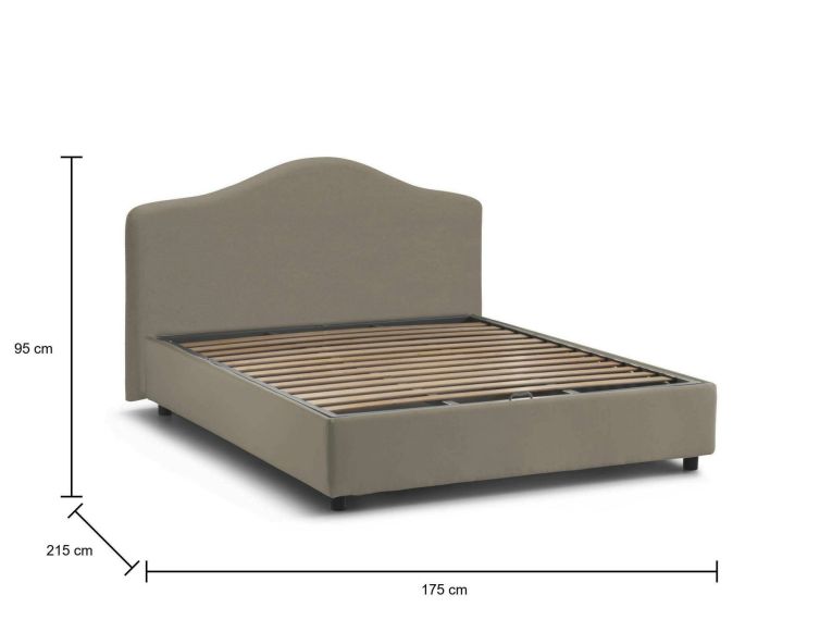Letto matrimoniale contenitore tortora 175x215cm elegante - Alborella