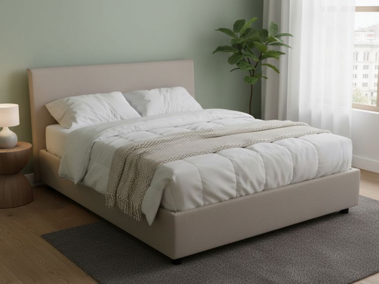 Letto matrimoniale contenitore tortora 175x215cm moderno - Arcan