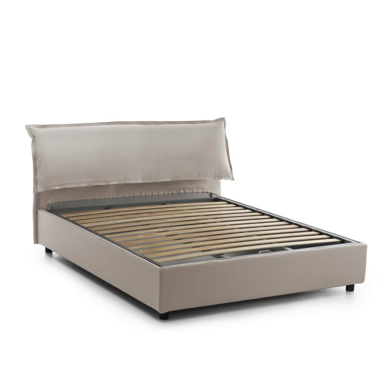 Letto matrimoniale contenitore tortora 175x215cm stabile - Apaia