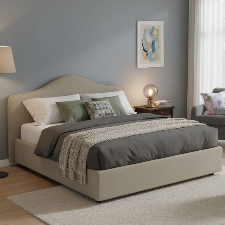Letto matrimoniale contenitore tortora 175x215cm - Verdite