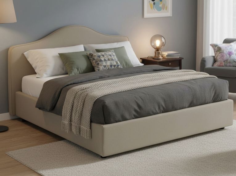 Letto matrimoniale contenitore tortora 175x215cm - Verdite