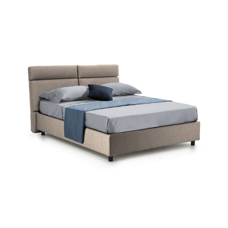 Letto matrimoniale contenitore tortora 177x216cm - Asica