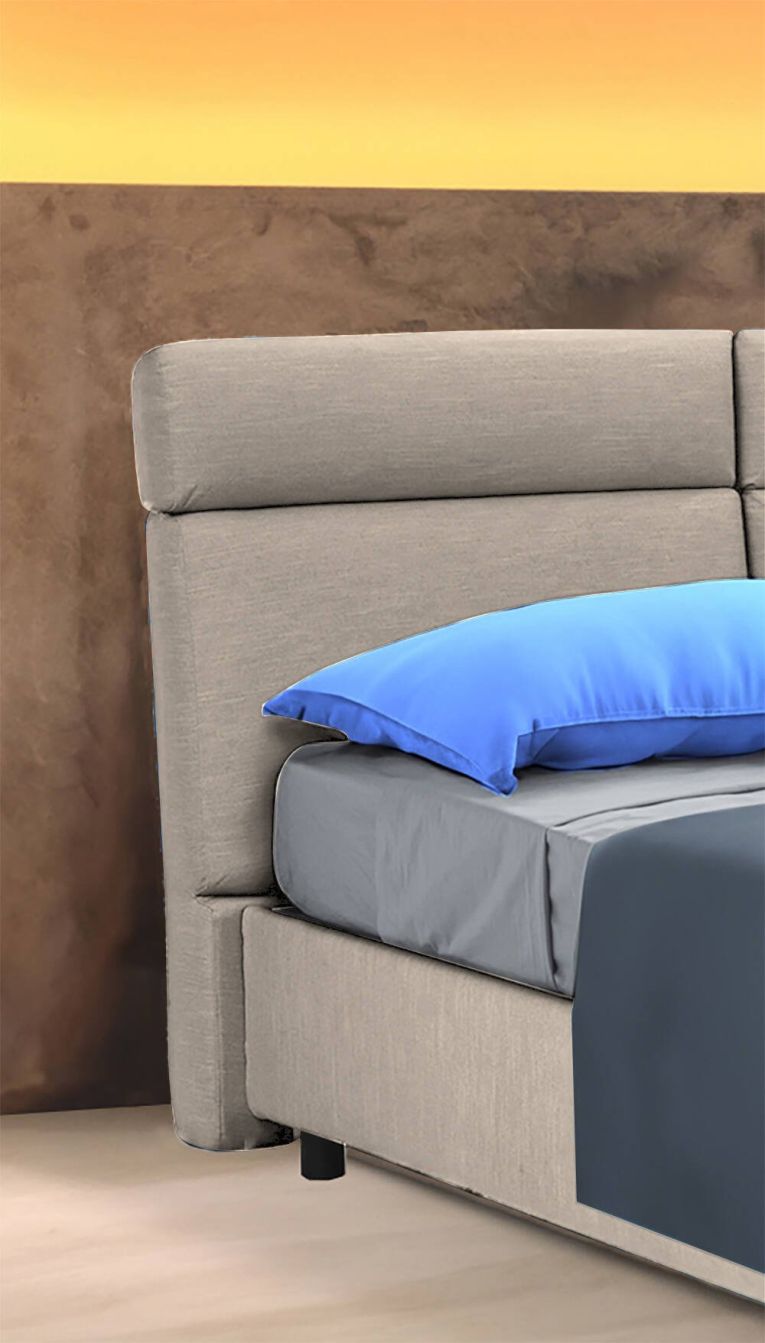 Letto matrimoniale contenitore tortora 177x226cm struttura in metallo - Ator
