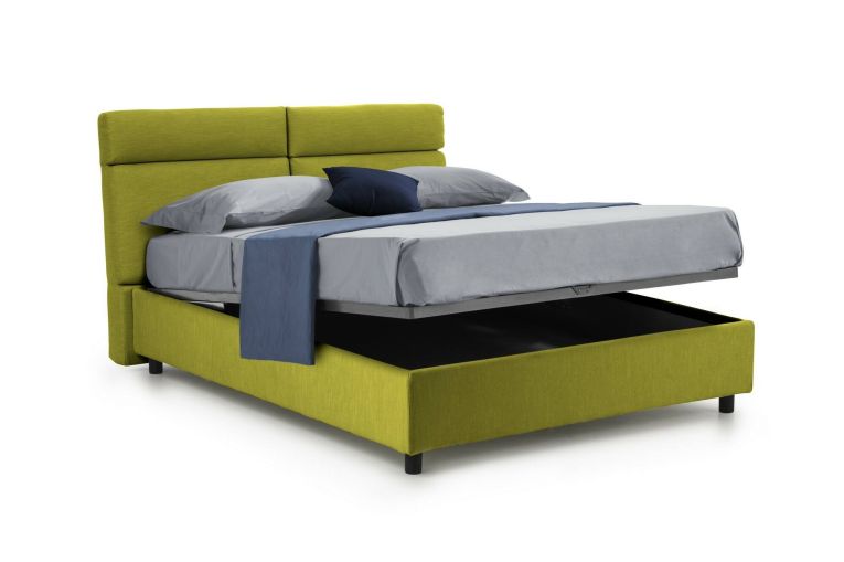 Letto matrimoniale contenitore verde 177x216cm struttura in metallo - Alcatron
