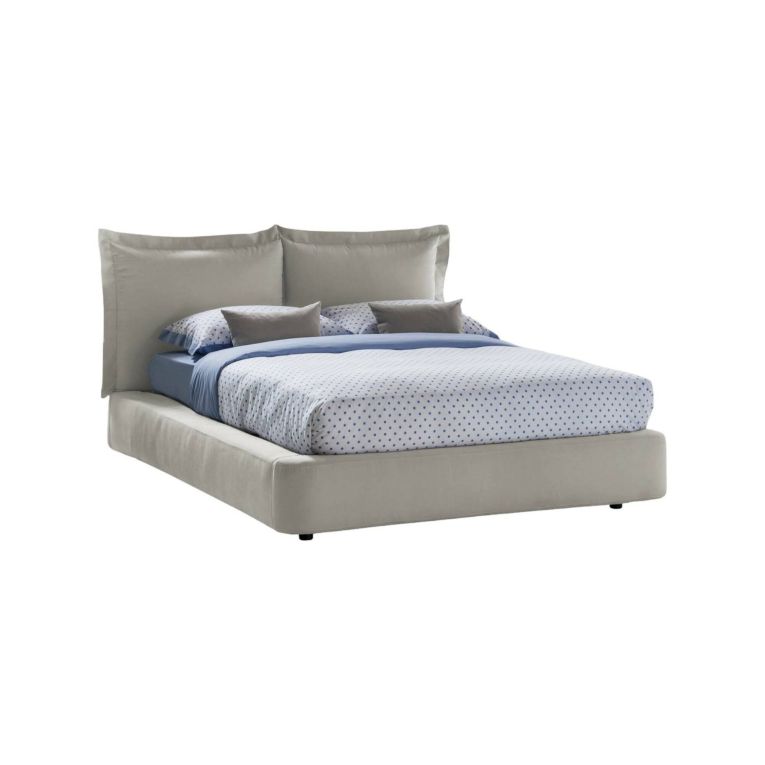Letto matrimoniale Cornelia, Letto contenitore con rivestimento in tessuto, 100% Made in Italy, Apertura frontale, adatto per materasso 160x190 cm, Beige