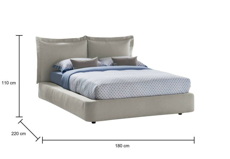 Letto matrimoniale Cornelia, Letto contenitore con rivestimento in tessuto, 100% Made in Italy, Apertura frontale, adatto per materasso 160x190 cm, Beige