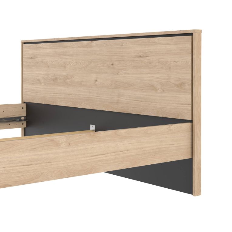Letto matrimoniale Cybele, Sommier per camera da letto, Giroletto per stanza, Struttura porta materasso, 207x193 h91 cm, Rovere
