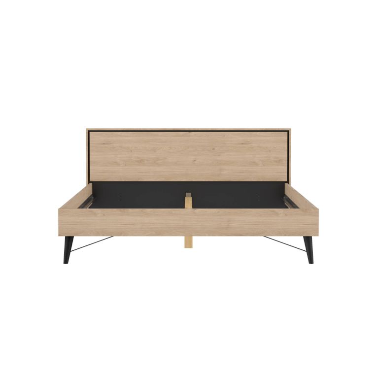 Letto matrimoniale Cybele, Sommier per camera da letto, Giroletto per stanza, Struttura porta materasso, 207x193 h91 cm, Rovere