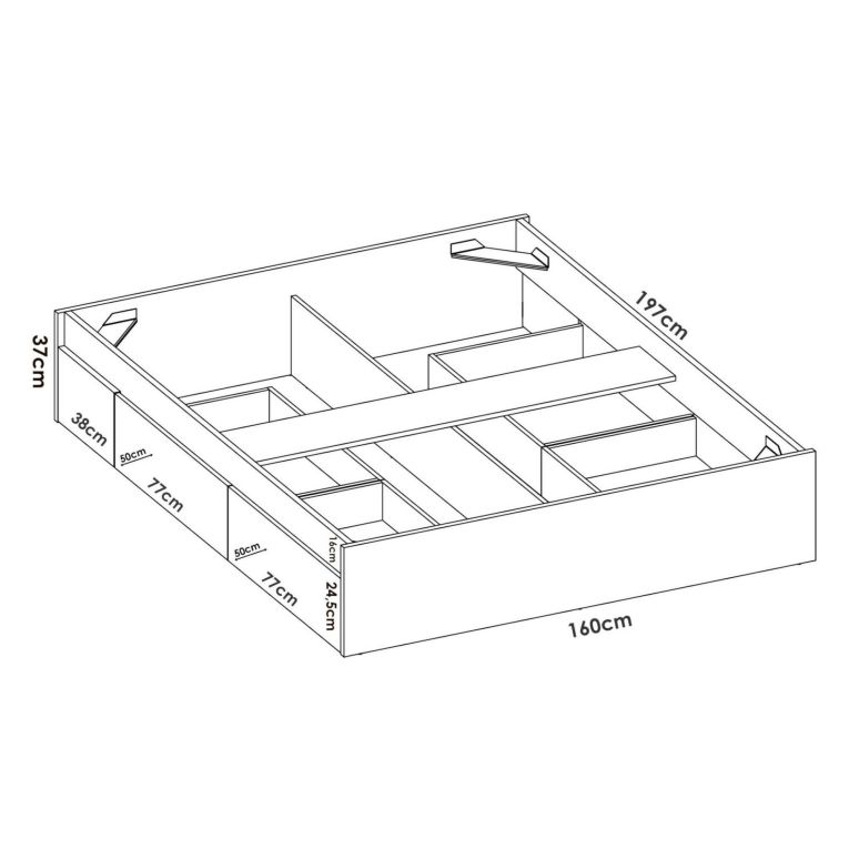 Letto matrimoniale economico bianco 160x197cm - Angus