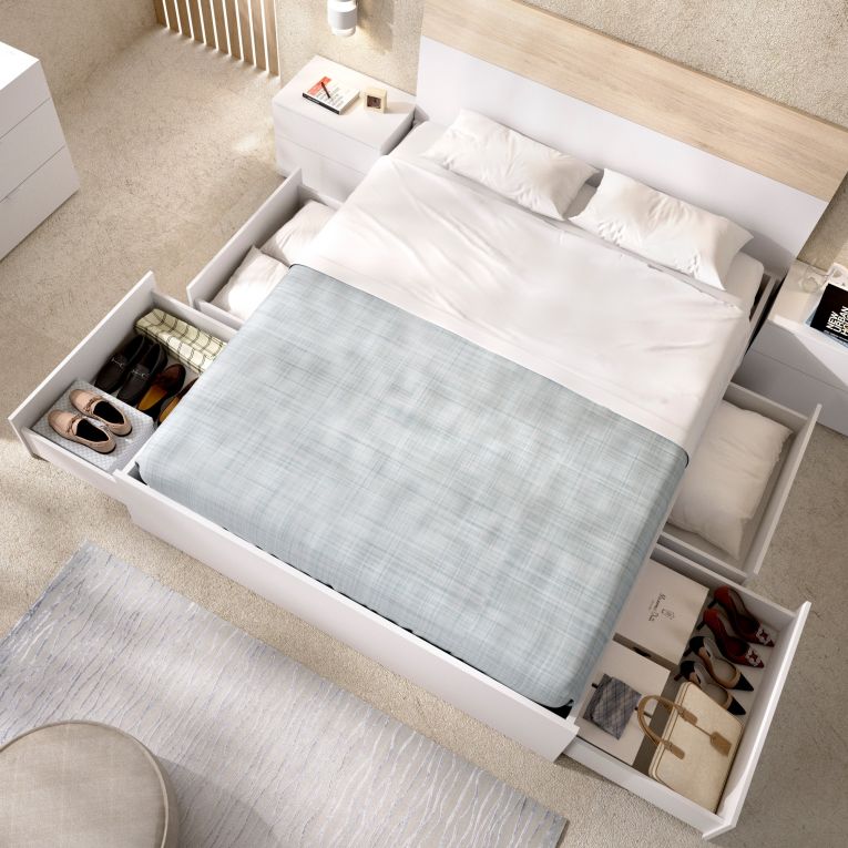 Letto matrimoniale economico bianco 160x197cm - Angus