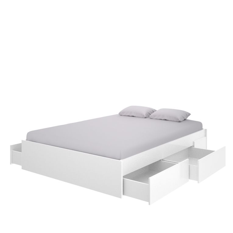 Letto matrimoniale economico bianco 160x197cm - Angus