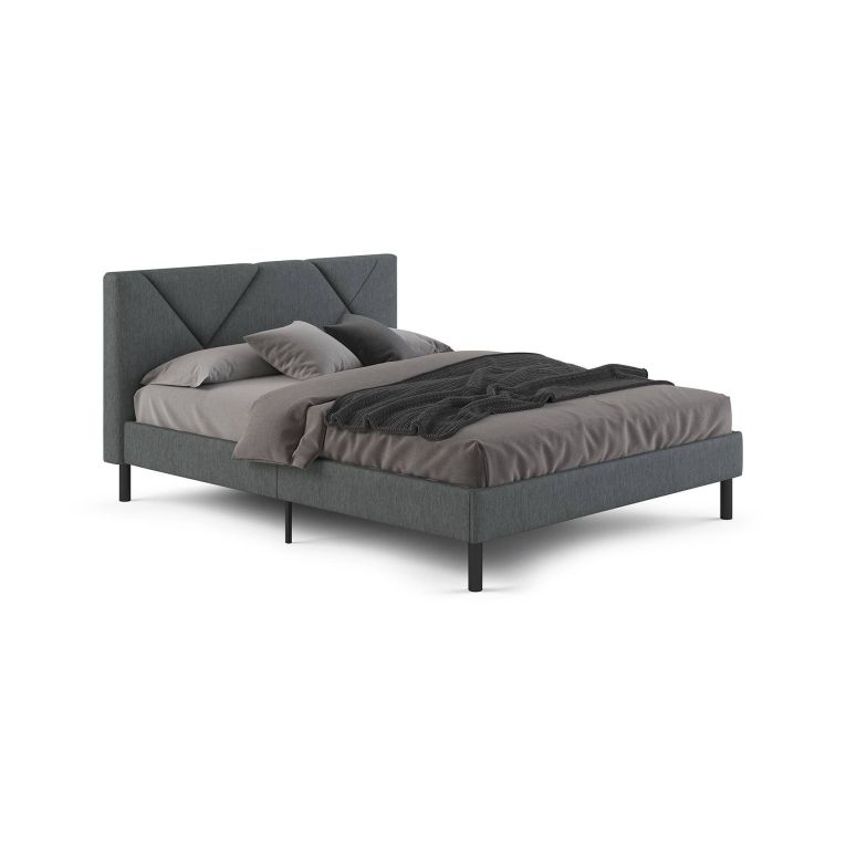 Letto matrimoniale grigio 169x204cm imbottito - Morpheus