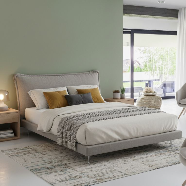 Letto matrimoniale grigio 180x210cm rete inclusa - Arcore