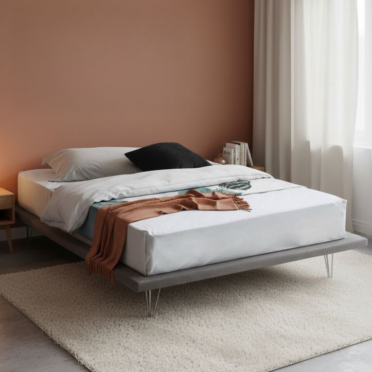 Letto matrimoniale grigio 180x215cm sfoderabile - Pietersite