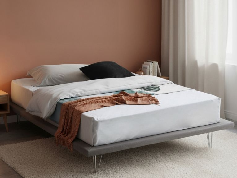 Letto matrimoniale grigio 180x215cm sfoderabile - Pietersite