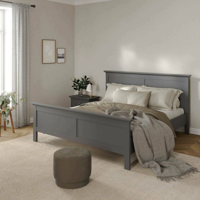 Letto matrimoniale grigio 199x210cm - Fusi