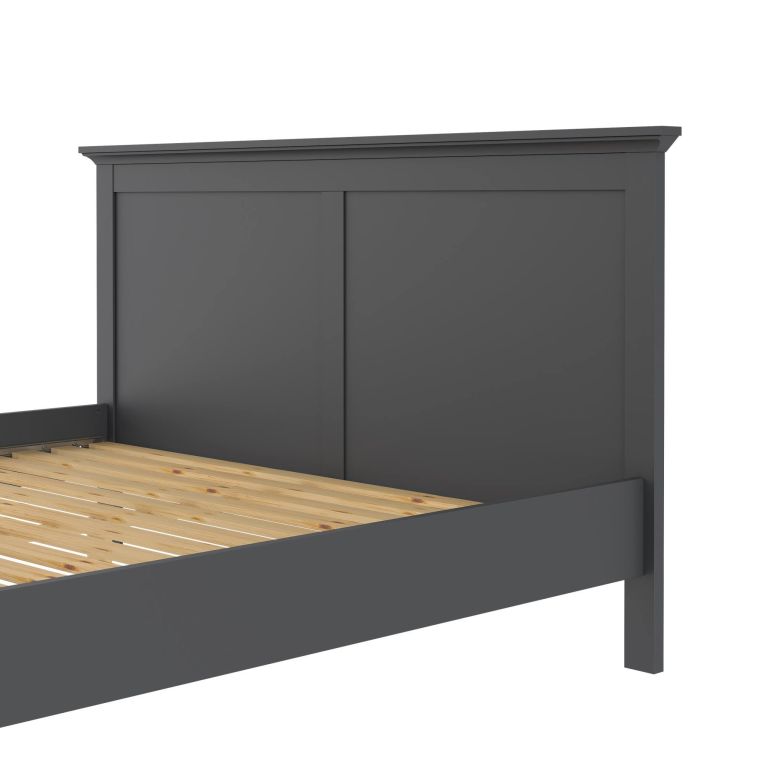 Letto matrimoniale grigio 199x210cm rete inclusa - Abies