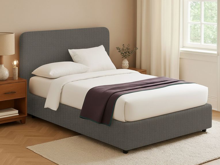 Letto Matrimoniale Grigio Antracite Sfoderabile Contenitore, Dimensione Materasso 160x200 cm Made in Italy - Argentina