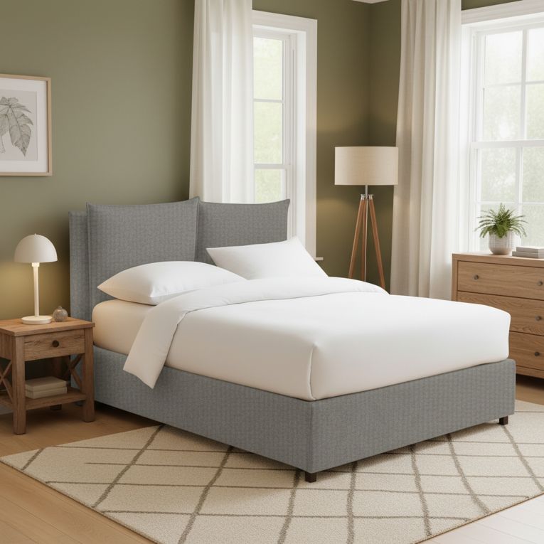 Letto Matrimoniale Grigio Cenere Sfoderabile Contenitore, Dimensione Materasso 160x200 cm - Davoli