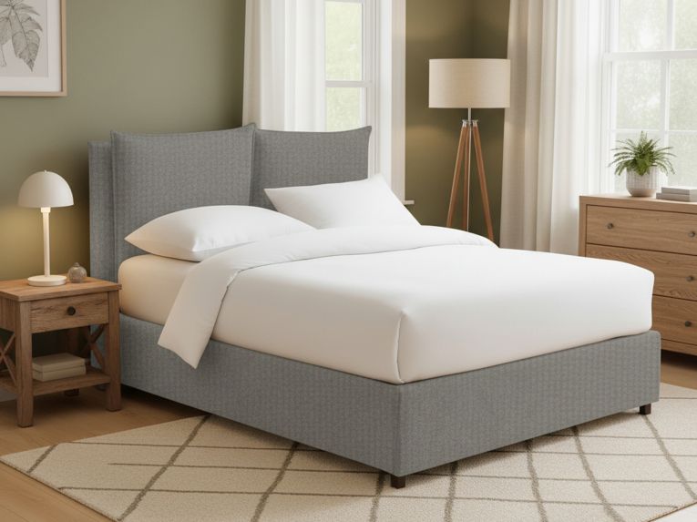 Letto Matrimoniale Grigio Cenere Sfoderabile Contenitore, Dimensione Materasso 160x200 cm - Davoli